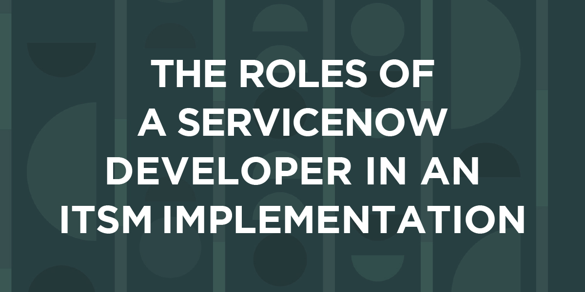 The roles of a servicenow developer